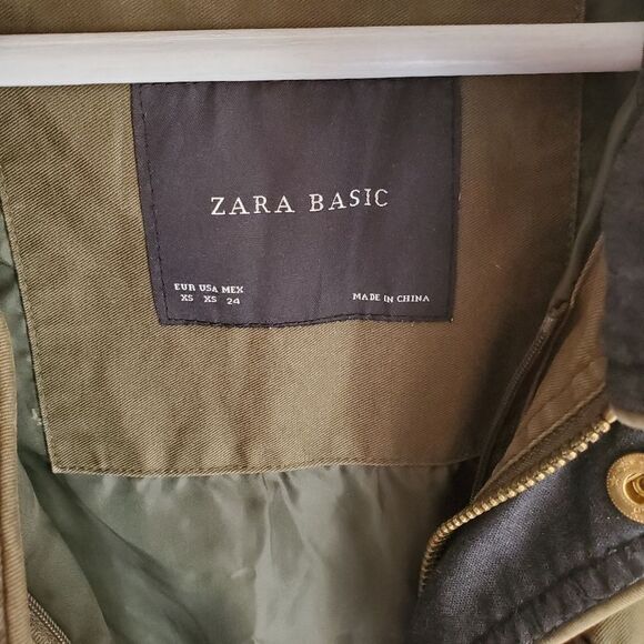 Zara Olive Military Jacket Size XS - Picture 5 of 6